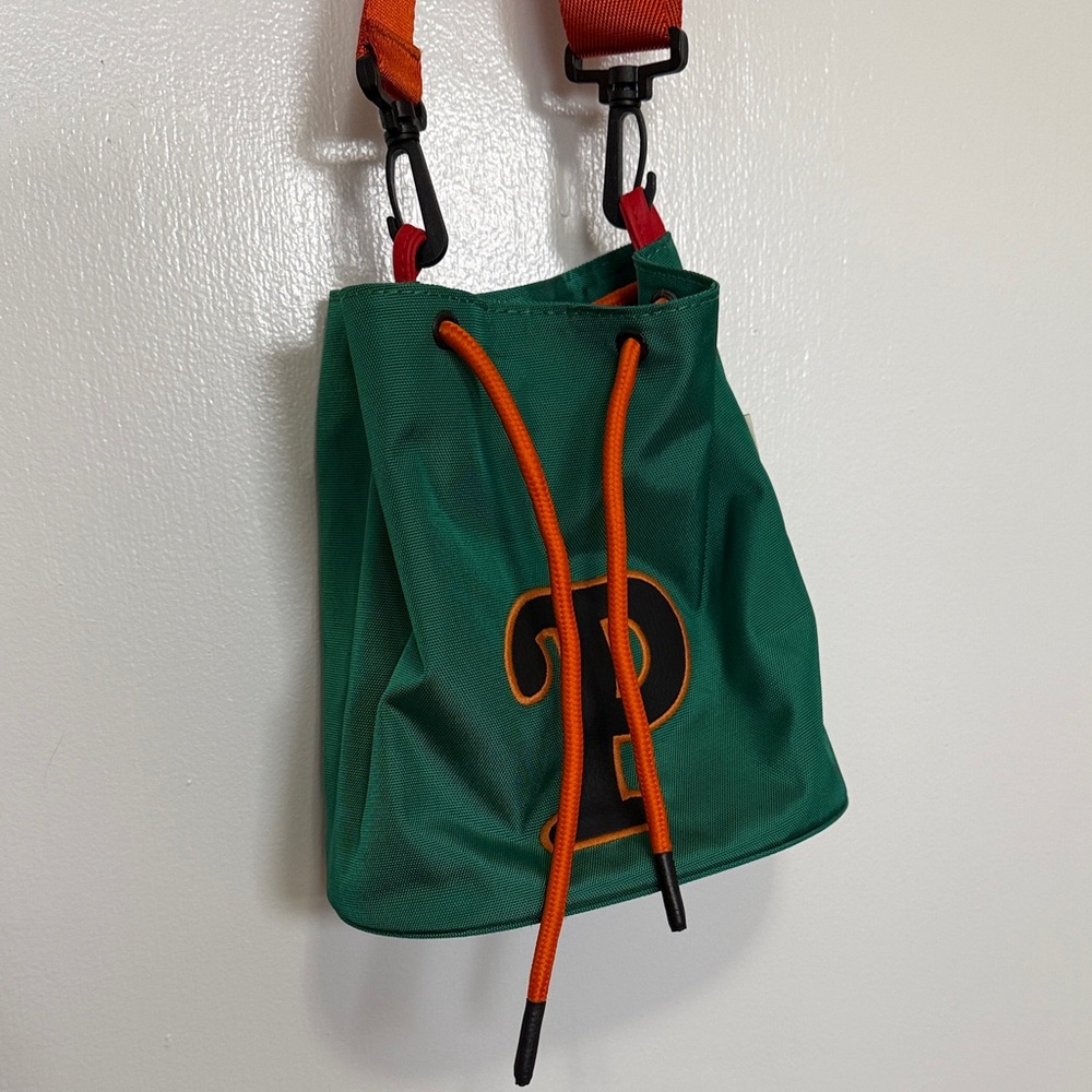 Parchita Green and Orange Bucket Bag